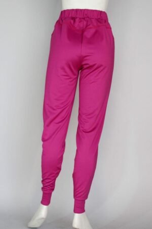 A130. Pants Cómodos con Jareta y Bolsas Magenta. Cintura Alta