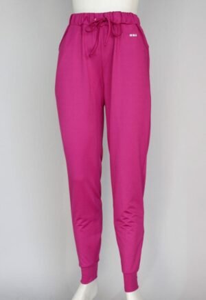 A130. Pants Cómodos con Jareta y Bolsas Magenta. Cintura Alta