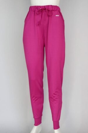 A130. Pants Cómodos con Jareta y Bolsas Magenta. Cintura Alta