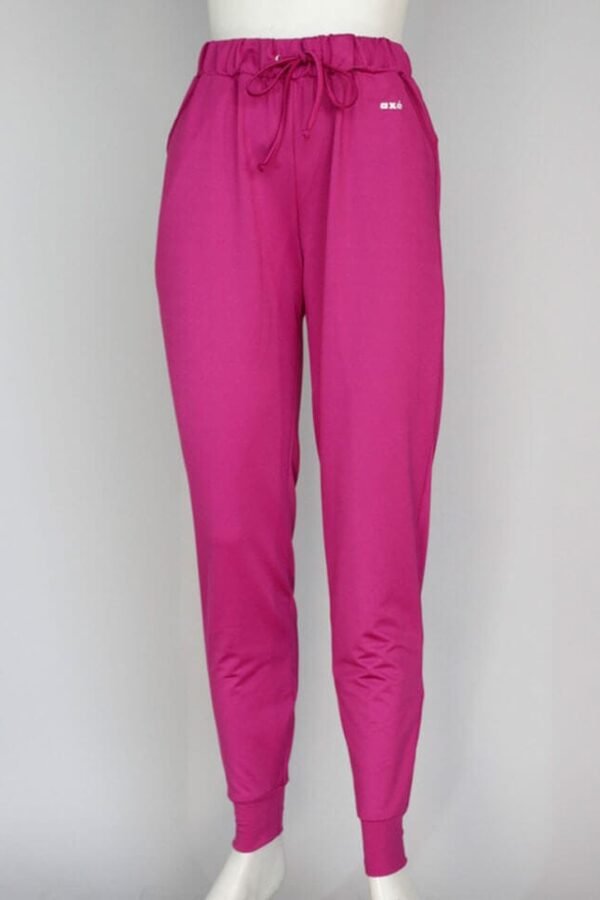 A130. Pants Cómodos con Jareta y Bolsas Magenta. Cintura Alta