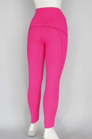 A85d. Licra/Malla Rosa Mexicano Talle Alto Control Abdomen