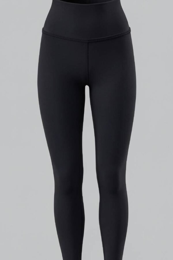 A180. Legging/Licra Negra sin Costuras Laterales. Pretina Alta Control Abdomen