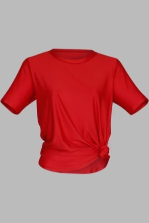 C42*. Playera Oversize Roja Manga Corta