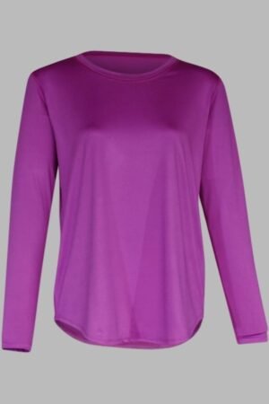 C41. Playera Oversize Morada Manga Larga