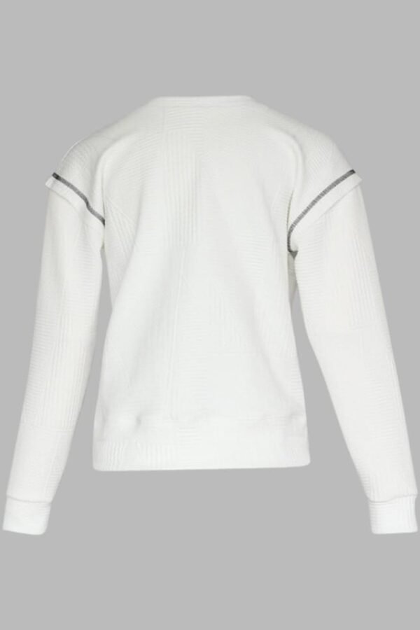 E31. Sudadera Off White Bolsa Canguro Costura Contraste