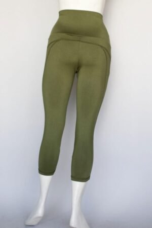 B55g. Capri/Knicker Militar. Pretina Ancha Control Abdomen