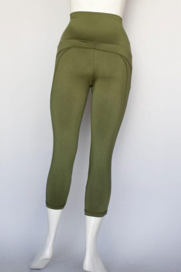 B55g. Capri/Knicker Militar. Pretina Ancha Control Abdomen