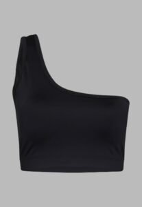 top con copas removibles de un solo hombro color negro
