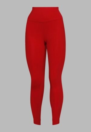legging deportivo rojo sin costuras laterales