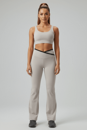 legging bota ancha, pretina en V